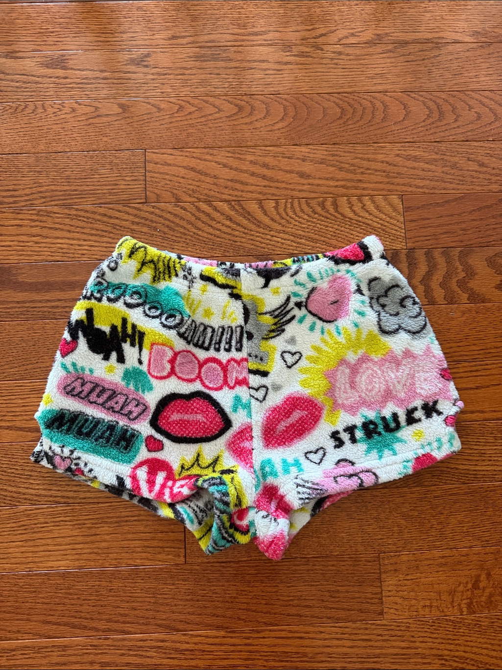 Cozy Girls' Plush Graphic Shorts In Multi-Color